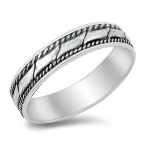 Sterling Silver Bali Ring 5 mm 925 Fashion Band